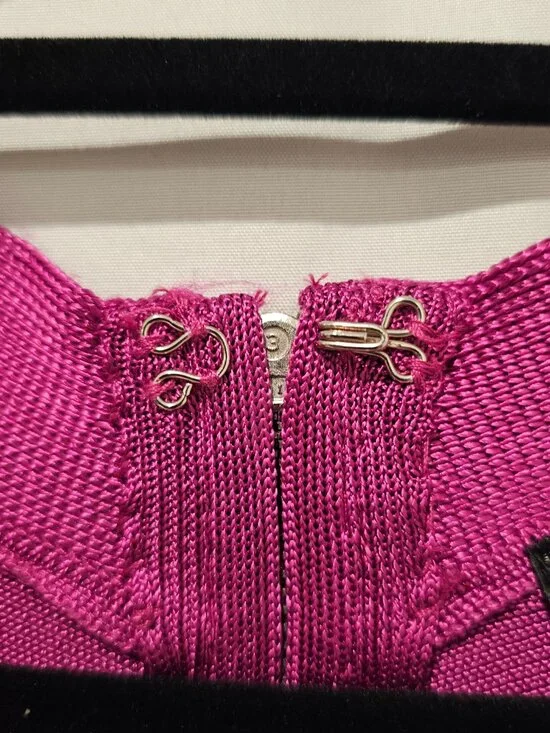 VENUS Pink Fuchsia Bandage Fringe Midi Dress Women's Size 2 Sleeveless Sexy - Picture 5 of 7